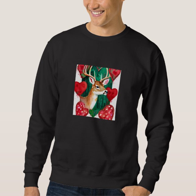 Valentine's Day Love Heart Cute Deer Girlfriend Fi Sweatshirt (Front)