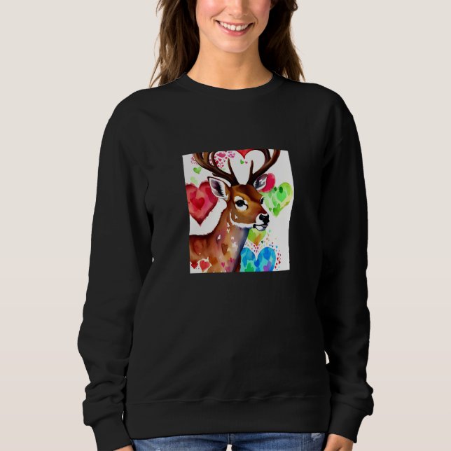 Valentine's Day Love Heart Cute Deer Girlfriend Fi Sweatshirt (Front)