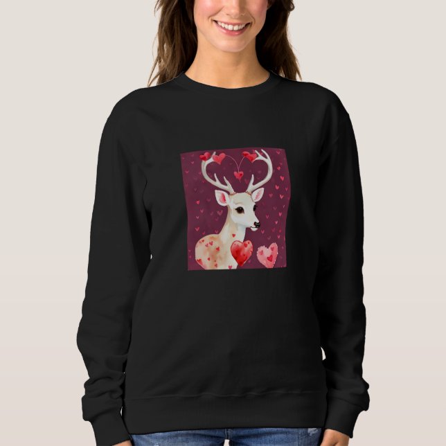 Valentine's Day Love Heart Cute Deer Girlfriend Fi Sweatshirt (Front)