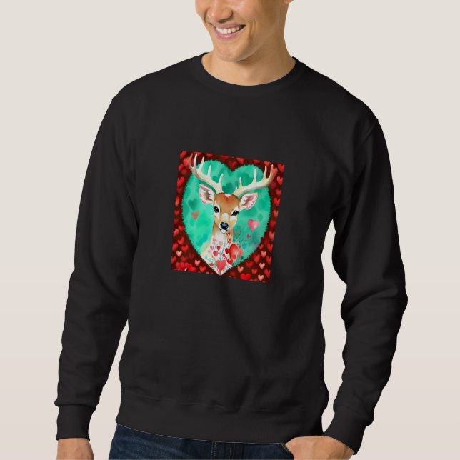Valentine's Day Love Heart Cute Deer Girlfriend Fi Sweatshirt (Front)