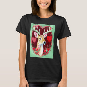 Valentine's Day Love Heart Cute Deer Girlfriend Fi T-Shirt