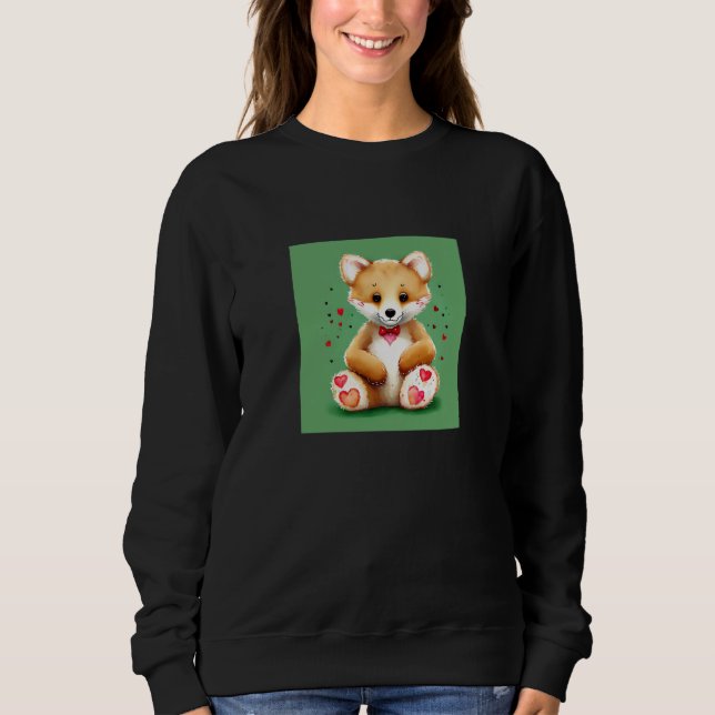 Valentine's Day Love Heart Fox Teddy Girlfriend Fi Sweatshirt (Front)