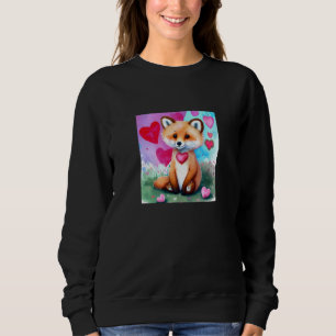 Valentine's Day Love Heart Fox Teddy Girlfriend Fi Sweatshirt
