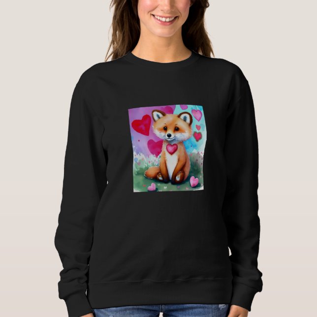 Valentine's Day Love Heart Fox Teddy Girlfriend Fi Sweatshirt (Front)