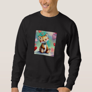 Valentine's Day Love Heart Fox Teddy Girlfriend Fi Sweatshirt