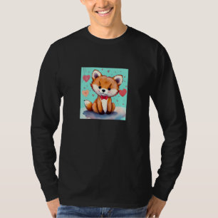 Valentine's Day Love Heart Fox Teddy Girlfriend Fi T-Shirt
