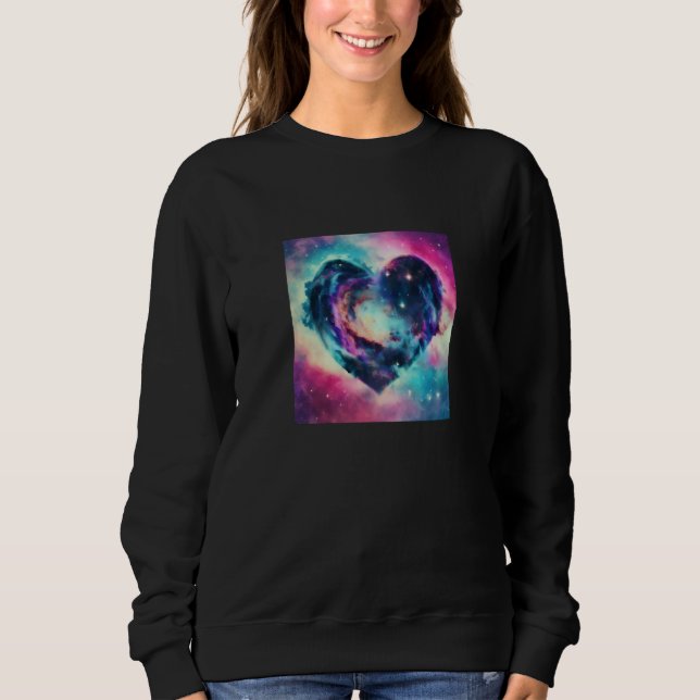 Valentine's Day Love Heart Galaxy Girlfriend Fianc Sweatshirt (Front)