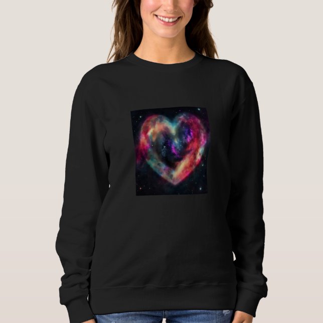 Valentine's Day Love Heart Galaxy Girlfriend Fianc Sweatshirt (Front)