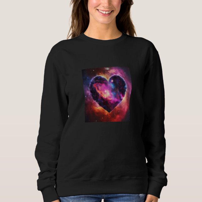 Valentine's Day Love Heart Galaxy Girlfriend Fianc Sweatshirt (Front)