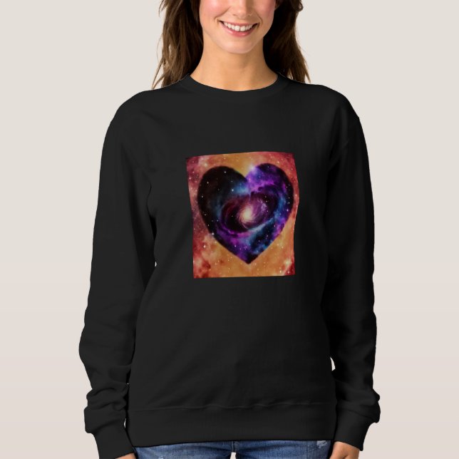 Valentine's Day Love Heart Galaxy Girlfriend Fianc Sweatshirt (Front)