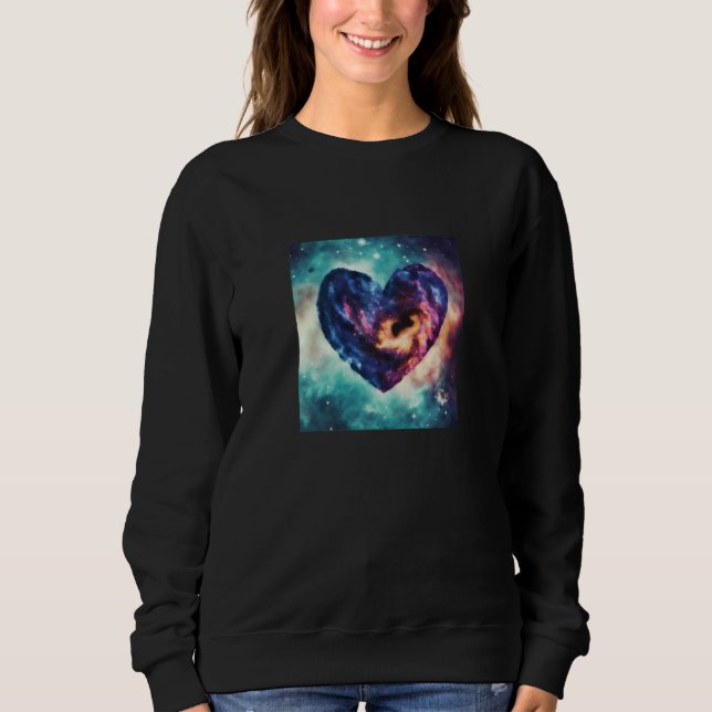 Valentine's Day Love Heart Galaxy Girlfriend Fianc Sweatshirt (Front)