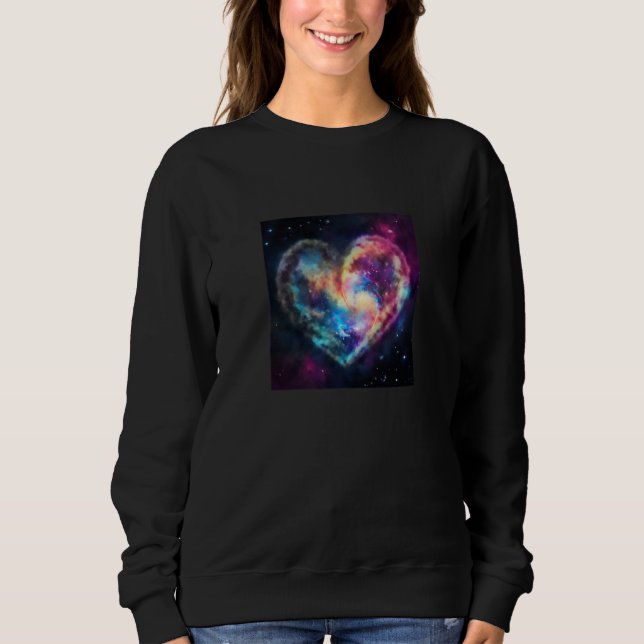 Valentine's Day Love Heart Galaxy Girlfriend Fianc Sweatshirt (Front)