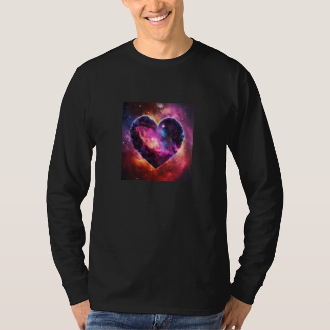 Valentine's Day Love Heart Galaxy Girlfriend Fianc T-Shirt (Front)