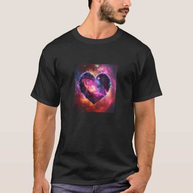Valentine's Day Love Heart Galaxy Girlfriend Fianc T-Shirt (Front)