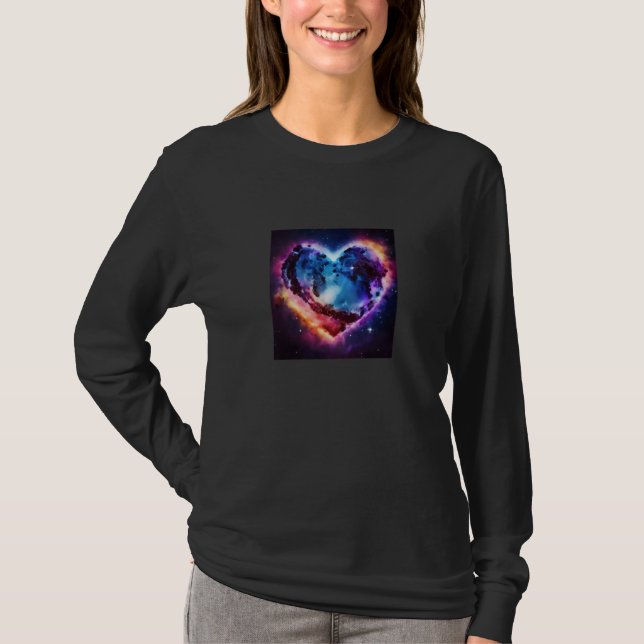 Valentine's Day Love Heart Galaxy Girlfriend Fianc T-Shirt (Front)