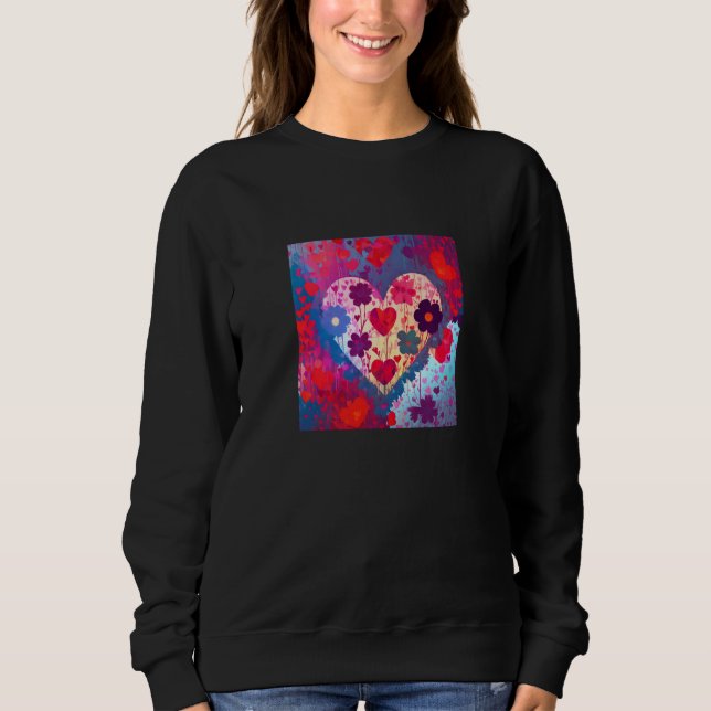 Valentine's Day Love Heart Girlfriend Fiancée Wife Sweatshirt (Front)