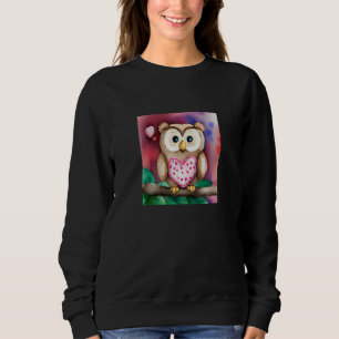 Valentine's Day Love Heart Owl Teddy Girlfriend Fi Sweatshirt