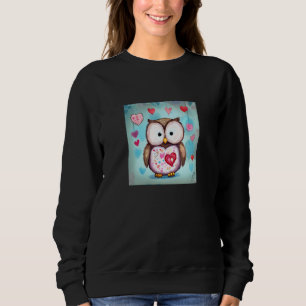 Valentine's Day Love Heart Owl Teddy Girlfriend Fi Sweatshirt