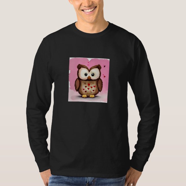 Valentine's Day Love Heart Owl Teddy Girlfriend Fi T-Shirt (Front)