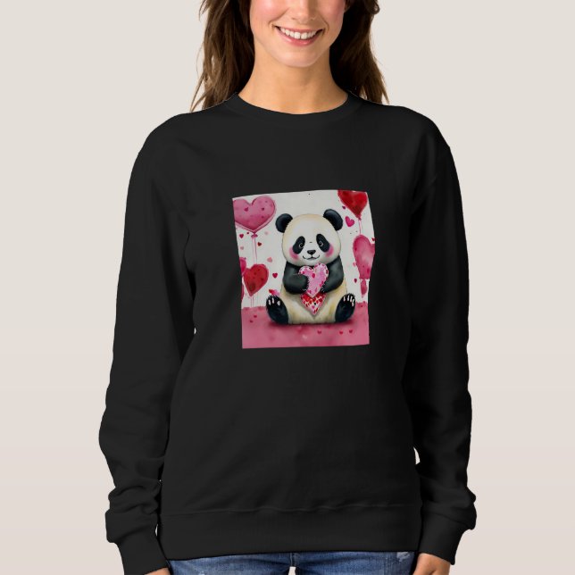Valentine's Day Love Heart Panda Girlfriend Fiancé Sweatshirt (Front)