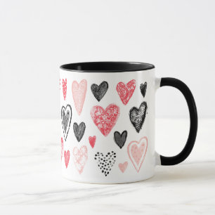 Valentines Day Love Heart Pattern Mug