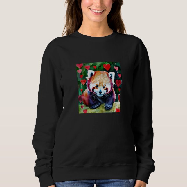 Valentine's Day Love Heart Red Panda Girlfriend Fi Sweatshirt (Front)