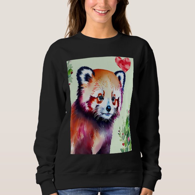 Valentine's Day Love Heart Red Panda Girlfriend Fi Sweatshirt (Front)