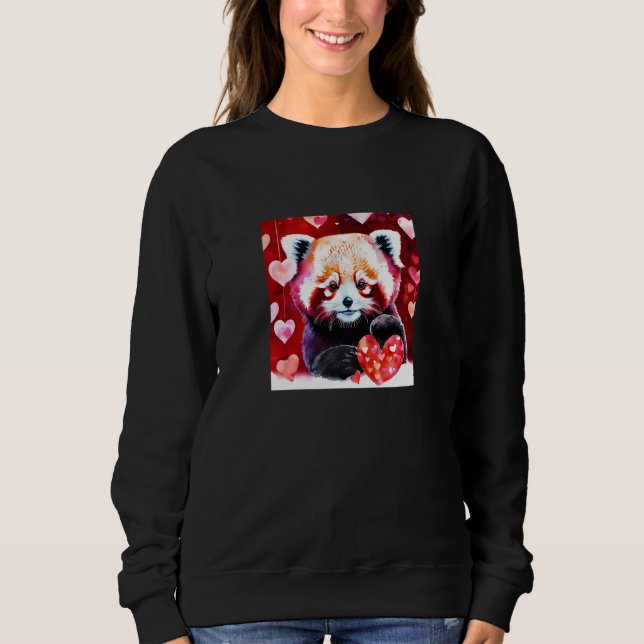 Valentine's Day Love Heart Red Panda Girlfriend Fi Sweatshirt (Front)
