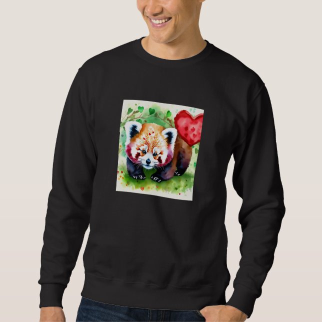 Valentine's Day Love Heart Red Panda Girlfriend Fi Sweatshirt (Front)