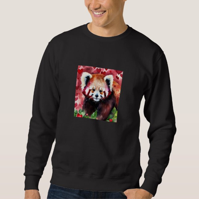 Valentine's Day Love Heart Red Panda Girlfriend Fi Sweatshirt (Front)