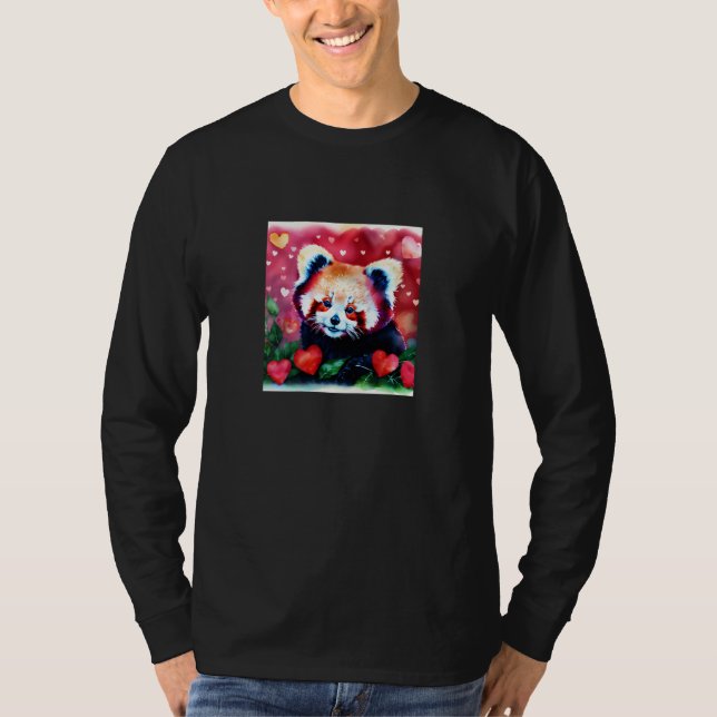 Valentine's Day Love Heart Red Panda Girlfriend Fi T-Shirt (Front)