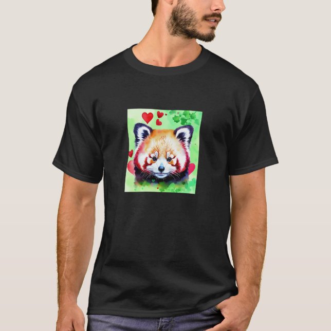 Valentine's Day Love Heart Red Panda Girlfriend Fi T-Shirt (Front)