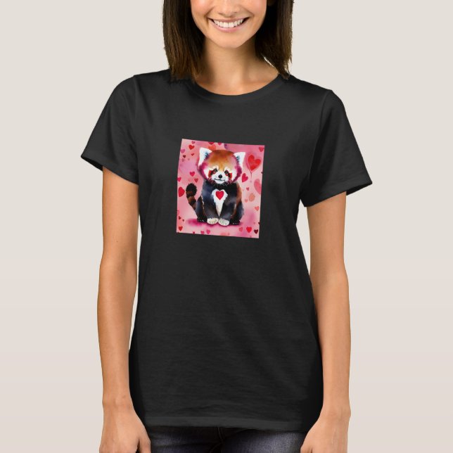 Valentine's Day Love Heart Red Panda Girlfriend Fi T-Shirt (Front)