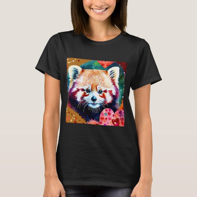 Valentine's Day Love Heart Red Panda Girlfriend Fi T-Shirt (Front)