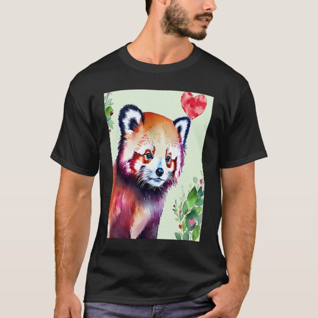Valentine's Day Love Heart Red Panda Girlfriend Fi T-Shirt (Front)