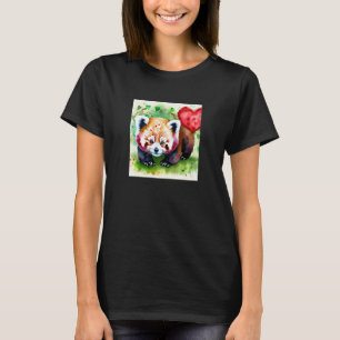 Valentine's Day Love Heart Red Panda Girlfriend Fi T-Shirt
