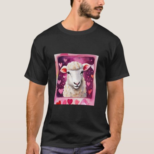 Valentines Day Love Heart Sheep Girlfriend Fianc T_Shirt