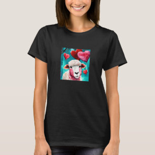 Valentine's Day Love Heart Sheep Girlfriend Fiancé T-Shirt