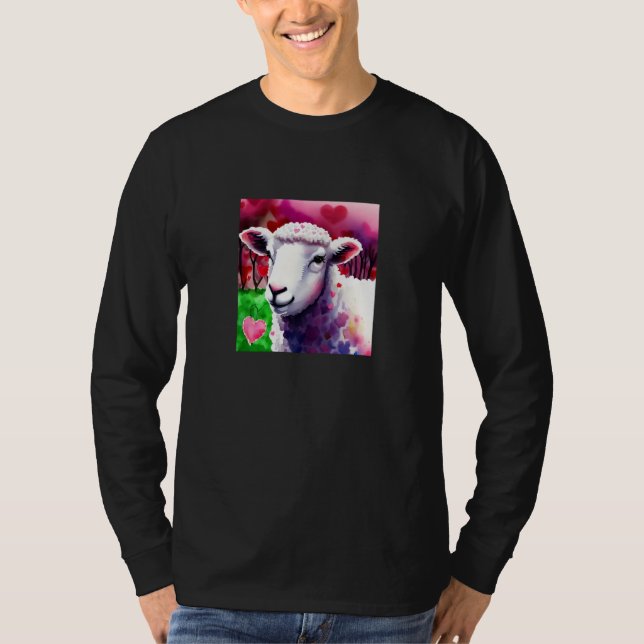 Valentine's Day Love Heart Sheep Girlfriend Fiancé T-Shirt (Front)