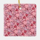 Valentine&#39;s Day Love hearts Ceramic Ornament