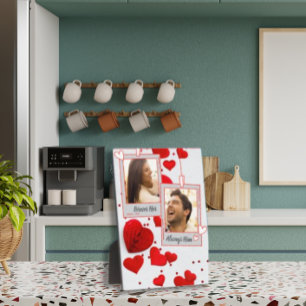 Valentine's Day Love Hearts Custom Couple Photo Plaque