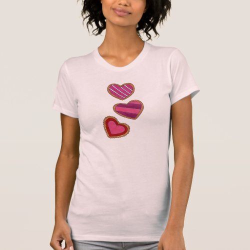 Valentines Day Love Hearts Pink Red Sugar Cookies T_Shirt