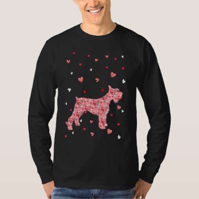 Valentines Day Love Hearts Schnauzer Dog Puppy Lov T-Shirt