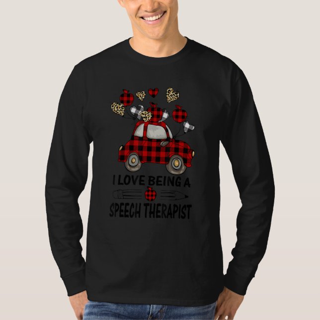 Valentine's Day LOVE Hearts Truck Speech Therapist T-Shirt (Front)