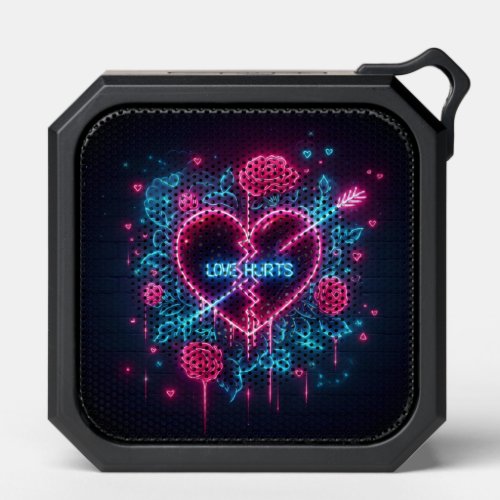 Valentines Day Love Hurts Neon Heart Bluetooth Speaker