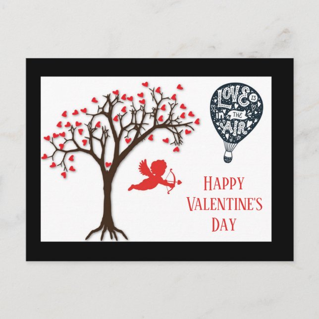 Valentine's Day Love Is In The Air Cupid Postcard (Front)