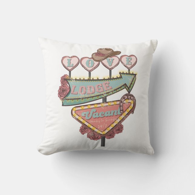 Valentine's Day Love Lodge Throw Pillow (Front)
