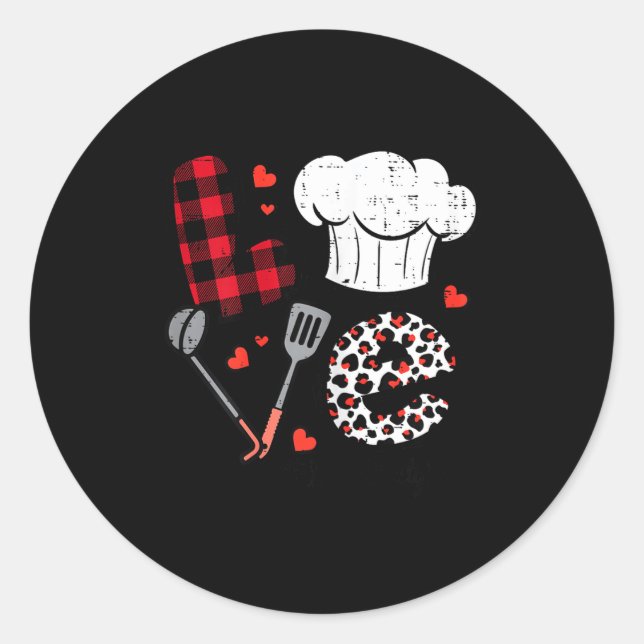 Valentines Day Love Lunch Lady Life School Cafeter Classic Round Sticker (Front)