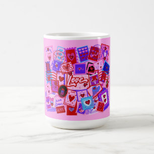 Valentine's Day Love Mail Postage Stamps Mug