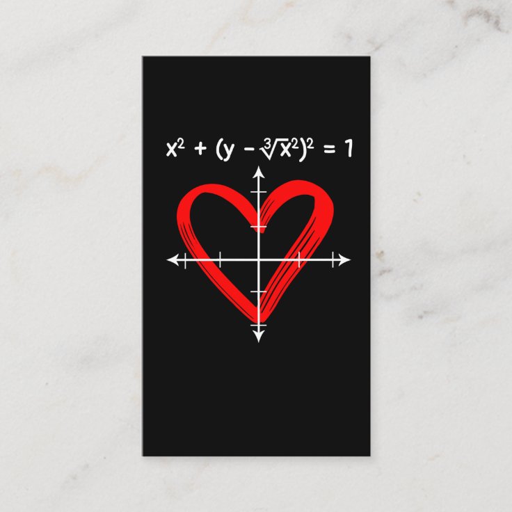 Valentines Day Love Math Equation Mathematician Business Card | Zazzle